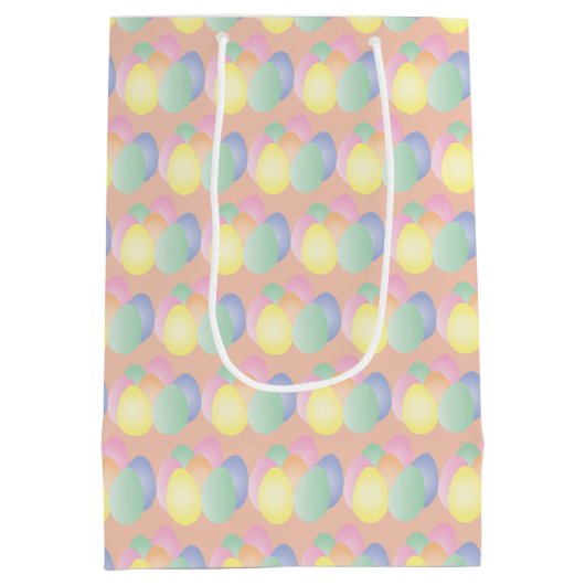 Pastel Paaseieren Patroon Gift Bag Medium Cadeauzakje (Achterkant)