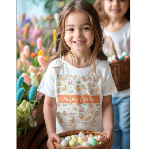 Pastel Paaseieren & Wortels Aquarelpatroon T-shirt
