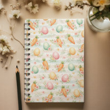 Pastel Paaseieren & Wortels Watercolor Patroon