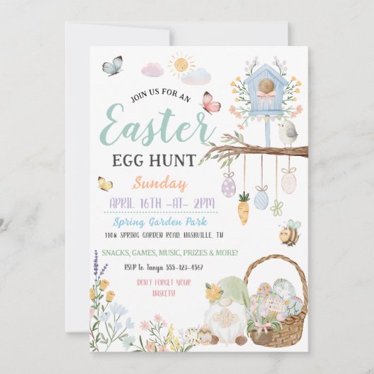 Pastel Paaseierenjacht Kabouters  Kaart (Voorkant)