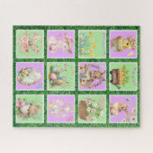 Pastel Paashaas Kleurenblok Puzzel (Horizontaal)