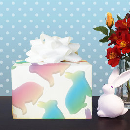 Pastel Paashaasjes Cadeaupapier