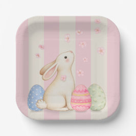 Pastel Paashaasjes, Ei en Kuikens Papieren Borden Bordje