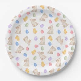 Pastel Paashaasjes, Ei en Kuikens Papieren Bordje