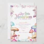 Pastel paddestoel magische bos verjaardag kaart (Voorkant)