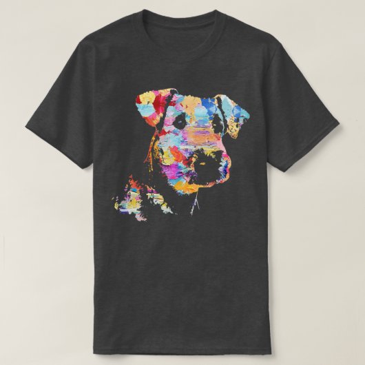 Pastel Paint Airedale Terrier Portrait T-shirt (Design voorkant)