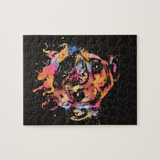 Pastel Paint Pug Legpuzzel (Horizontaal)