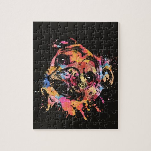 Pastel Paint Pug Legpuzzel (Verticaal)