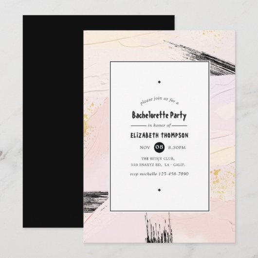 Pastel Paint Splash Bachelorette Party Kaart (Voorkant / Achterkant)