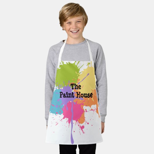 Pastel Paint Splats gepersonaliseerd Schort (Gedragen)