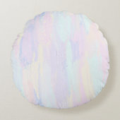 Pastel Paint Strokes Rond Kussen (Voorkant)