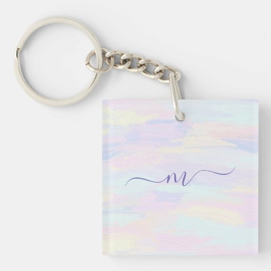 Pastel Paint Strokes Sleutelhanger (Voorkant)