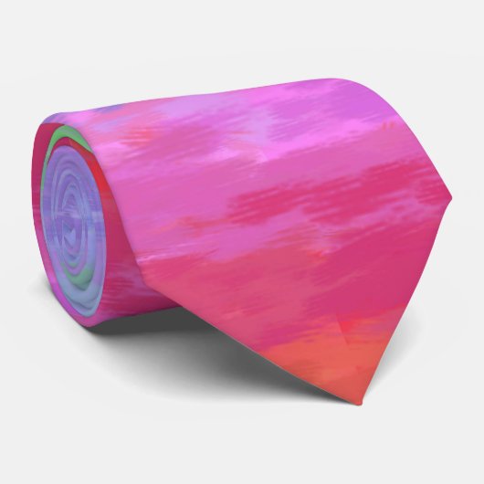 Pastel Painterly Impressionist Rainbow Sparkle Stropdas (Opgerold)