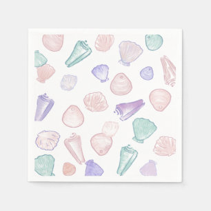 Pastel Painterly Seashell Onder het Zee Party Servet