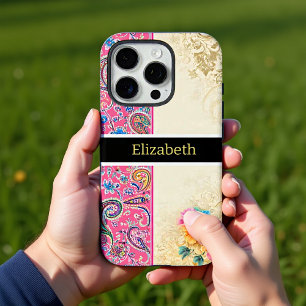 Pastel Paisley Bloemen en Whimsical Blush  iPhone 16 Pro Hoesje