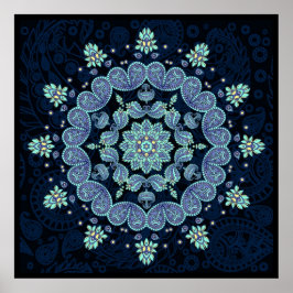 Pastel Paisley Kaleidoscope Mandala Print