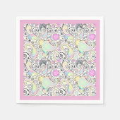 Pastel paisley servetten (Voorkant)