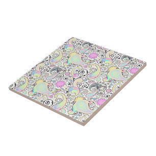 Pastel paisley tegeltje