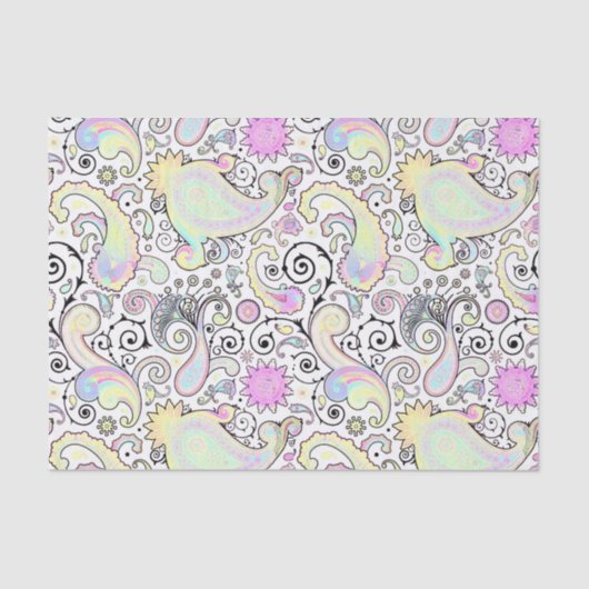 Pastel paisley tissuepapier (Voorkant)