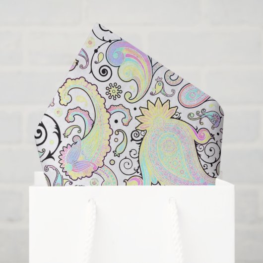 Pastel paisley tissuepapier (Cadeauzakje)