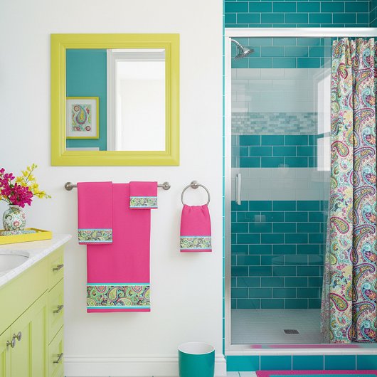 Pastel paisleyrand bad handdoek