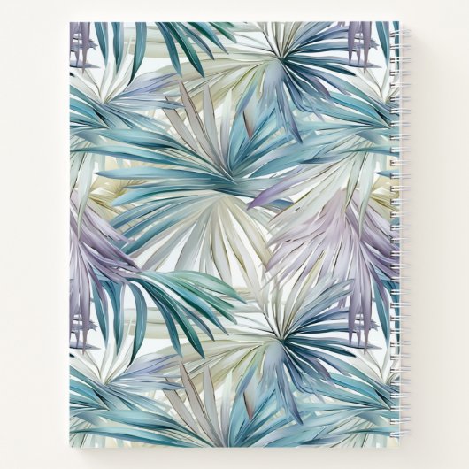 Pastel Palm Leaf Patterned Spiral Notitieboek (Achterkant)