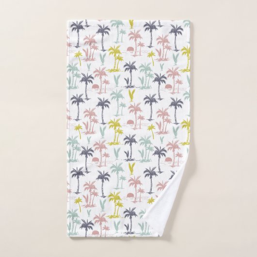 Pastel Palm Tree (palmpalmstructuur) op het strand Bad Handdoek (Handdoek)