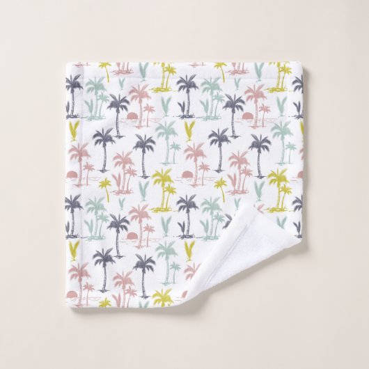 Pastel Palm Tree (palmpalmstructuur) op het strand Bad Handdoek (Wasdoekje)