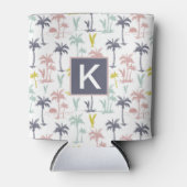 Pastel Palm Tree (palmpalmstructuur) op het strand Blikjeskoeler (Voorkant)