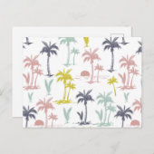 Pastel Palm Tree (palmpalmstructuur) op het strand Briefkaart (Voorkant / Achterkant)