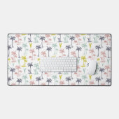 Pastel Palm Tree (palmpalmstructuur) op het strand Bureaumat (Keyboard & Muis)