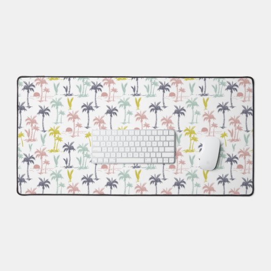 Pastel Palm Tree (palmpalmstructuur) op het strand Bureaumat (Keyboard & Muis)