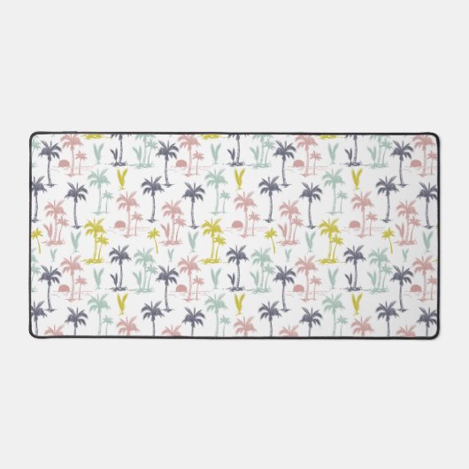 Pastel Palm Tree (palmpalmstructuur) op het strand Bureaumat (Voorkant)