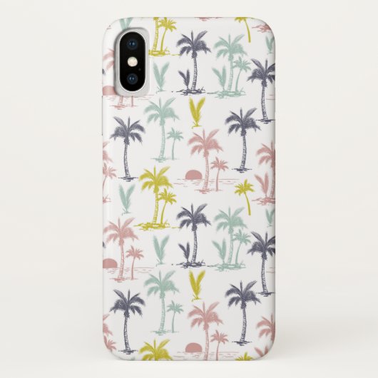 Pastel Palm Tree (palmpalmstructuur) op het strand Case-Mate iPhone Case (Achterkant)