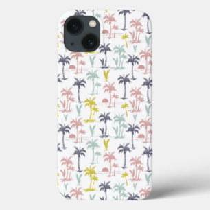 Pastel Palm Tree (palmpalmstructuur) op het strand iPhone 13 Hoesje