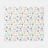 Pastel Palm Tree (palmpalmstructuur) op het strand Fleece Deken (Voorkant (Horizontaal))