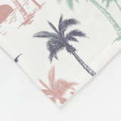 Pastel Palm Tree (palmpalmstructuur) op het strand Fleece Deken (Hoek)