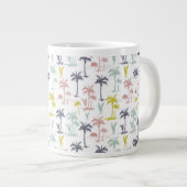 Pastel Palm Tree (palmpalmstructuur) op het strand Grote Koffiekop (Voorkant rechts)