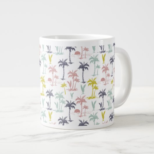 Pastel Palm Tree (palmpalmstructuur) op het strand Grote Koffiekop (Voorkant rechts)