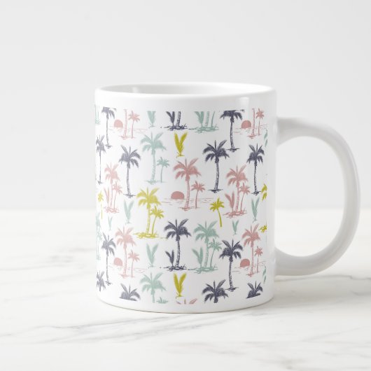 Pastel Palm Tree (palmpalmstructuur) op het strand Grote Koffiekop (Rechts)
