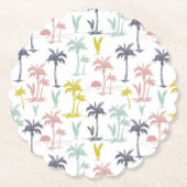 Pastel Palm Tree (palmpalmstructuur) op het strand Kartonnen Onderzetters (Voorkant)