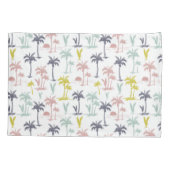 Pastel Palm Tree (palmpalmstructuur) op het strand Kussensloop (Achterkant-Links)