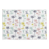 Pastel Palm Tree (palmpalmstructuur) op het strand Kussensloop (Achterkant-Rechts)