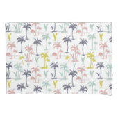 Pastel Palm Tree (palmpalmstructuur) op het strand Kussensloop (Voorkant-Links)