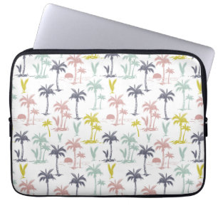 Pastel Palm Tree (palmpalmstructuur) op het strand Laptop Sleeve