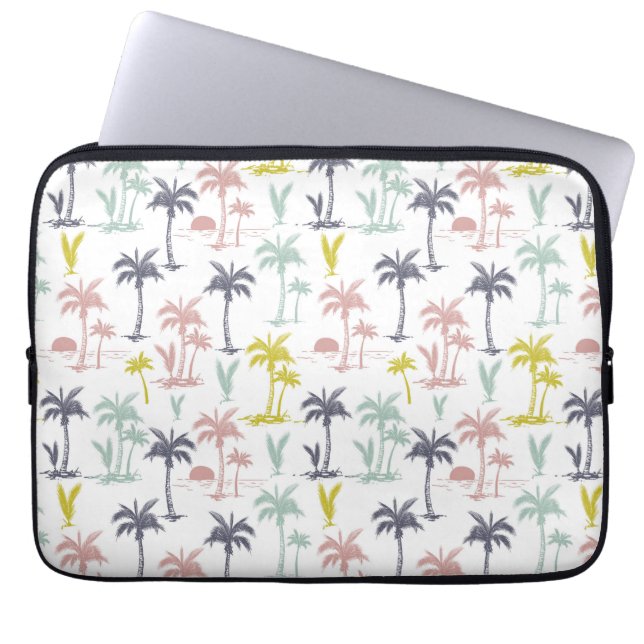 Pastel Palm Tree (palmpalmstructuur) op het strand Laptop Sleeve (Voorkant)