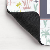 Pastel Palm Tree (palmpalmstructuur) op het strand Muismat (Hoek)