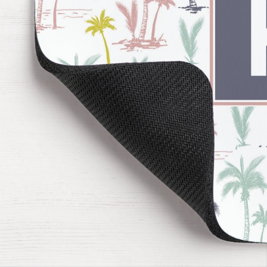 Pastel Palm Tree (palmpalmstructuur) op het strand Muismat (Hoek)