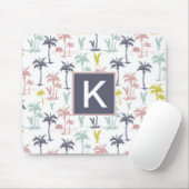 Pastel Palm Tree (palmpalmstructuur) op het strand Muismat (Met muis)