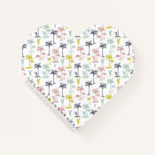 Pastel Palm Tree (palmpalmstructuur) op het strand Notitieboek